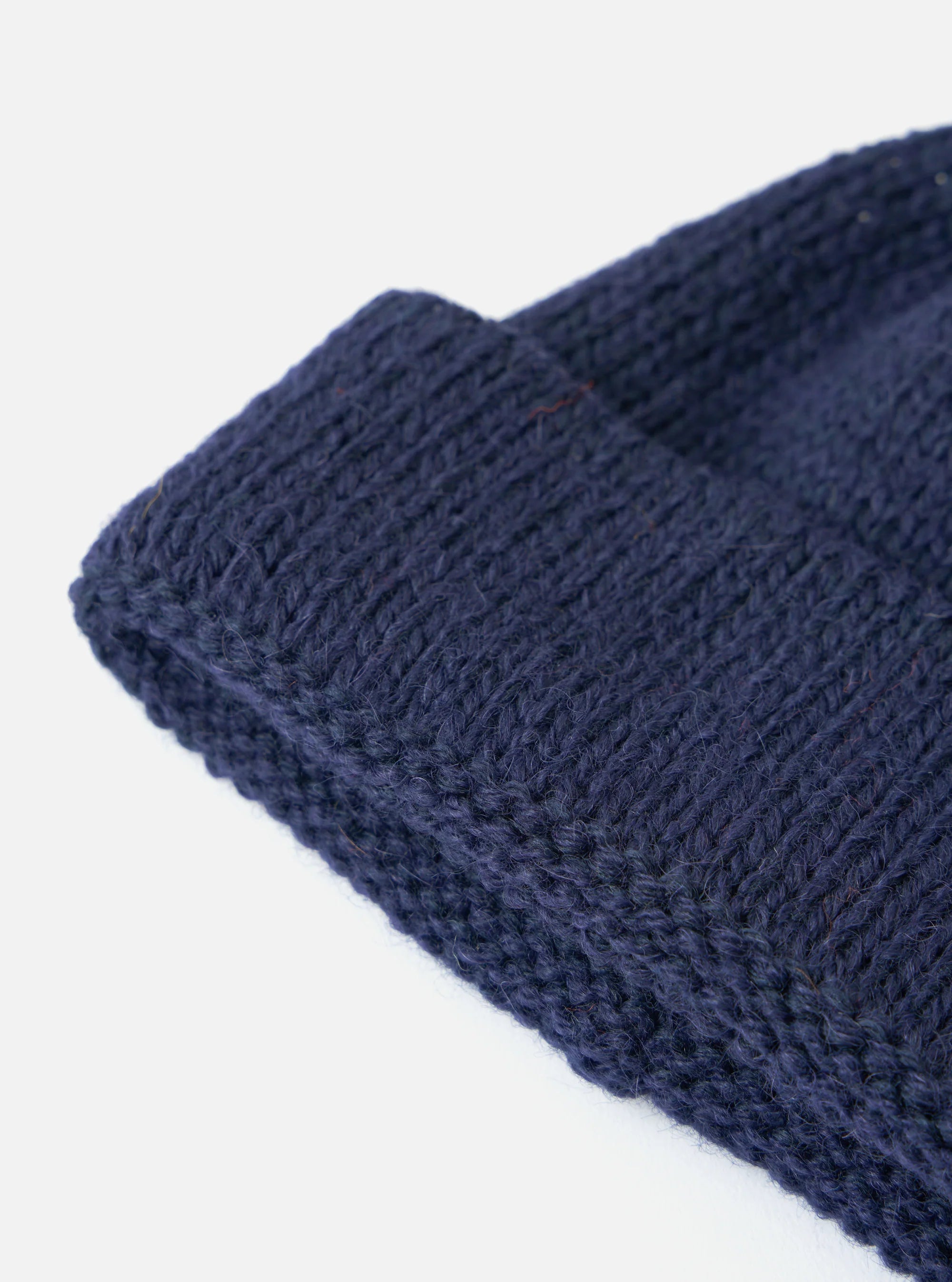 Alpaca/British Wool Bobble Hat - Navy