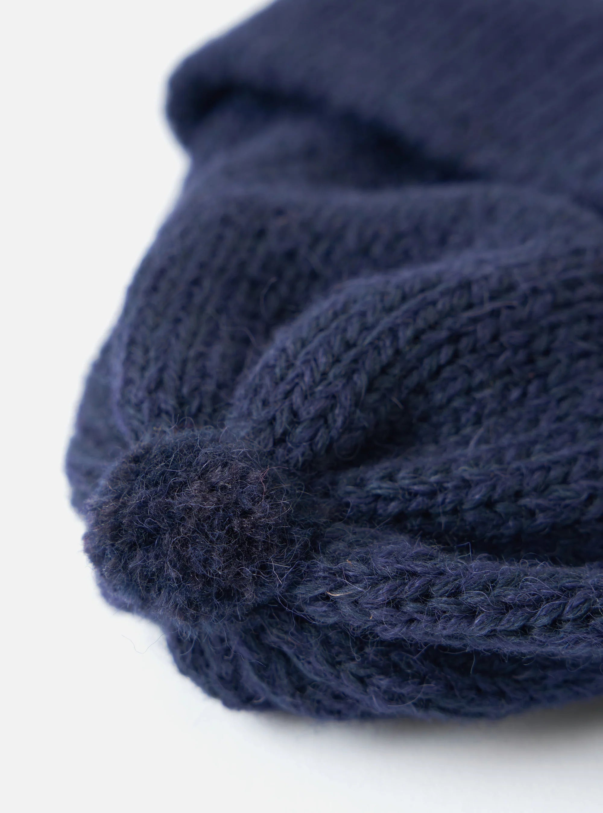 Alpaca/British Wool Bobble Hat - Navy