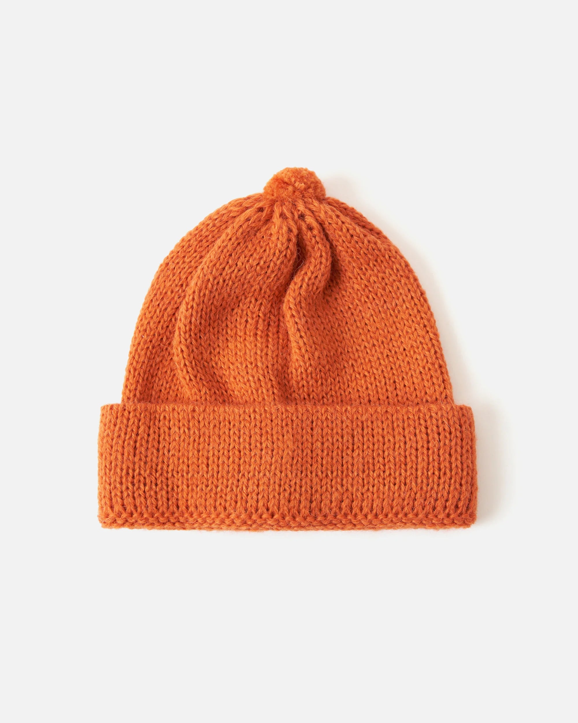 Alpaca/British Wool Bobble Hat - Orange