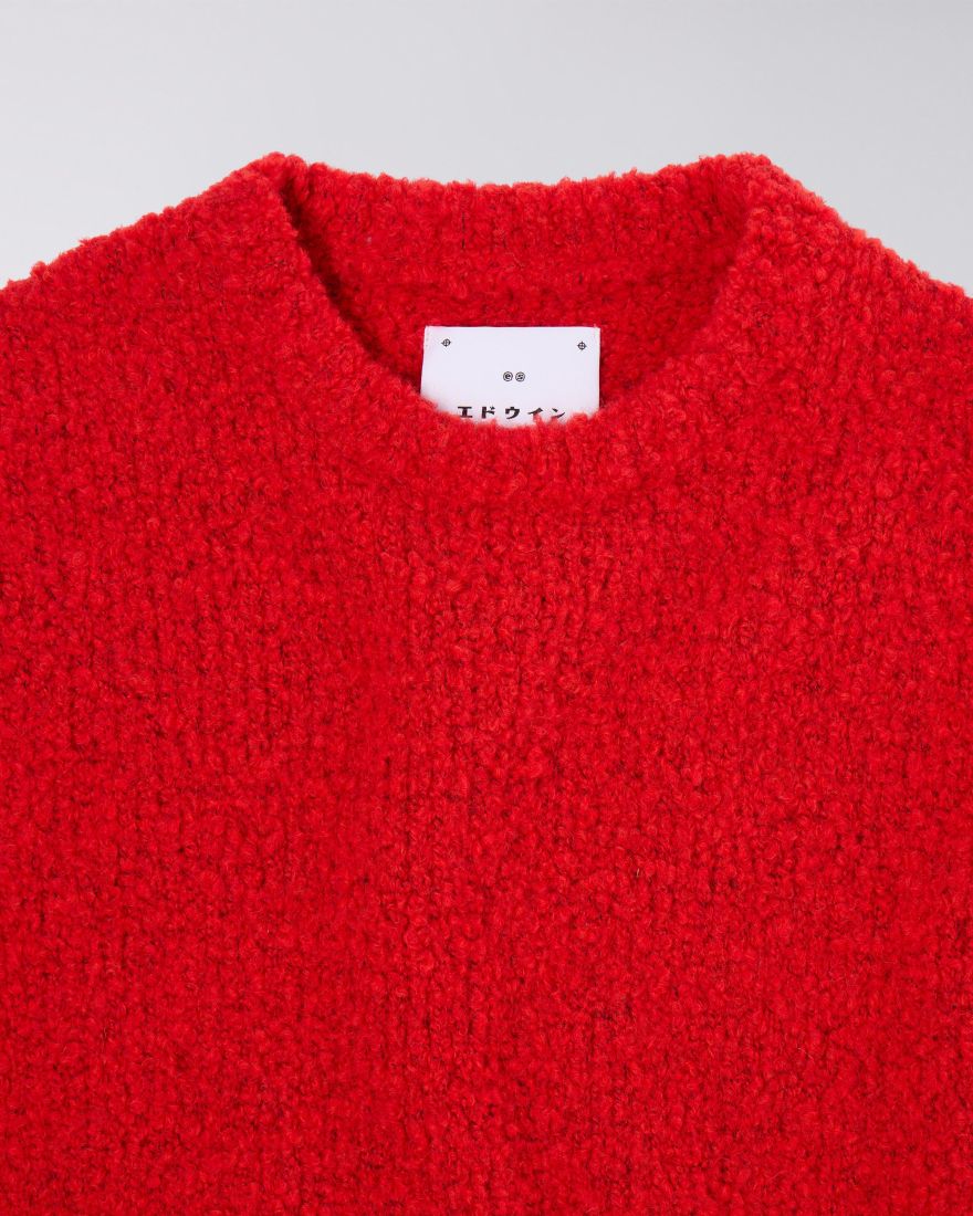 Dun Textured Sweater - Fiery Red