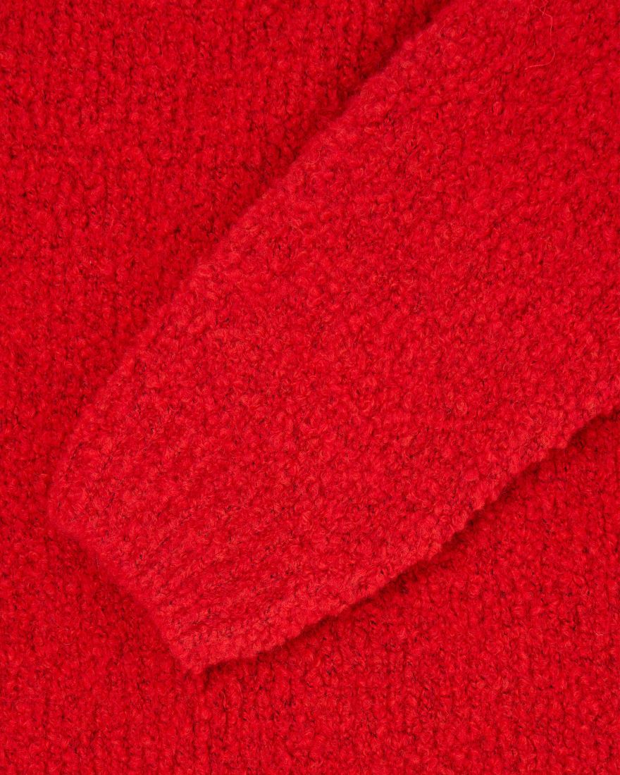 Dun Textured Sweater - Fiery Red