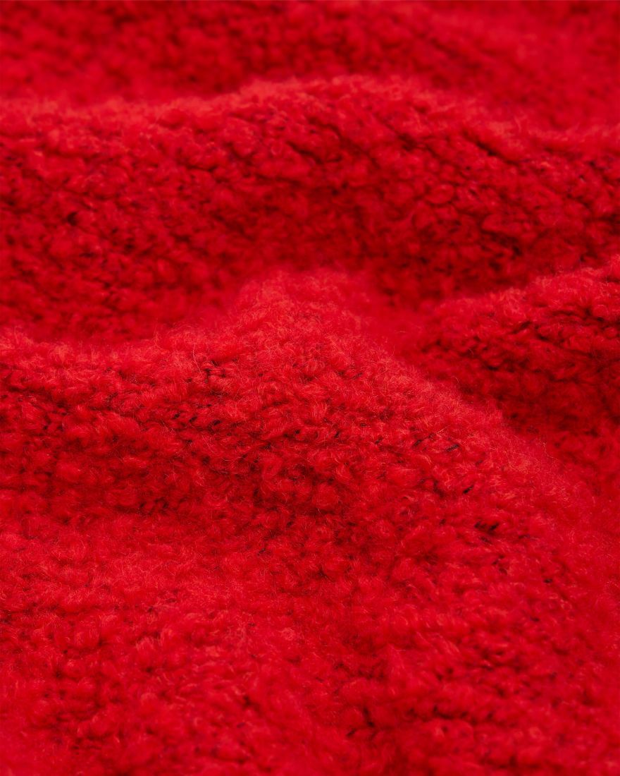 Dun Textured Sweater - Fiery Red