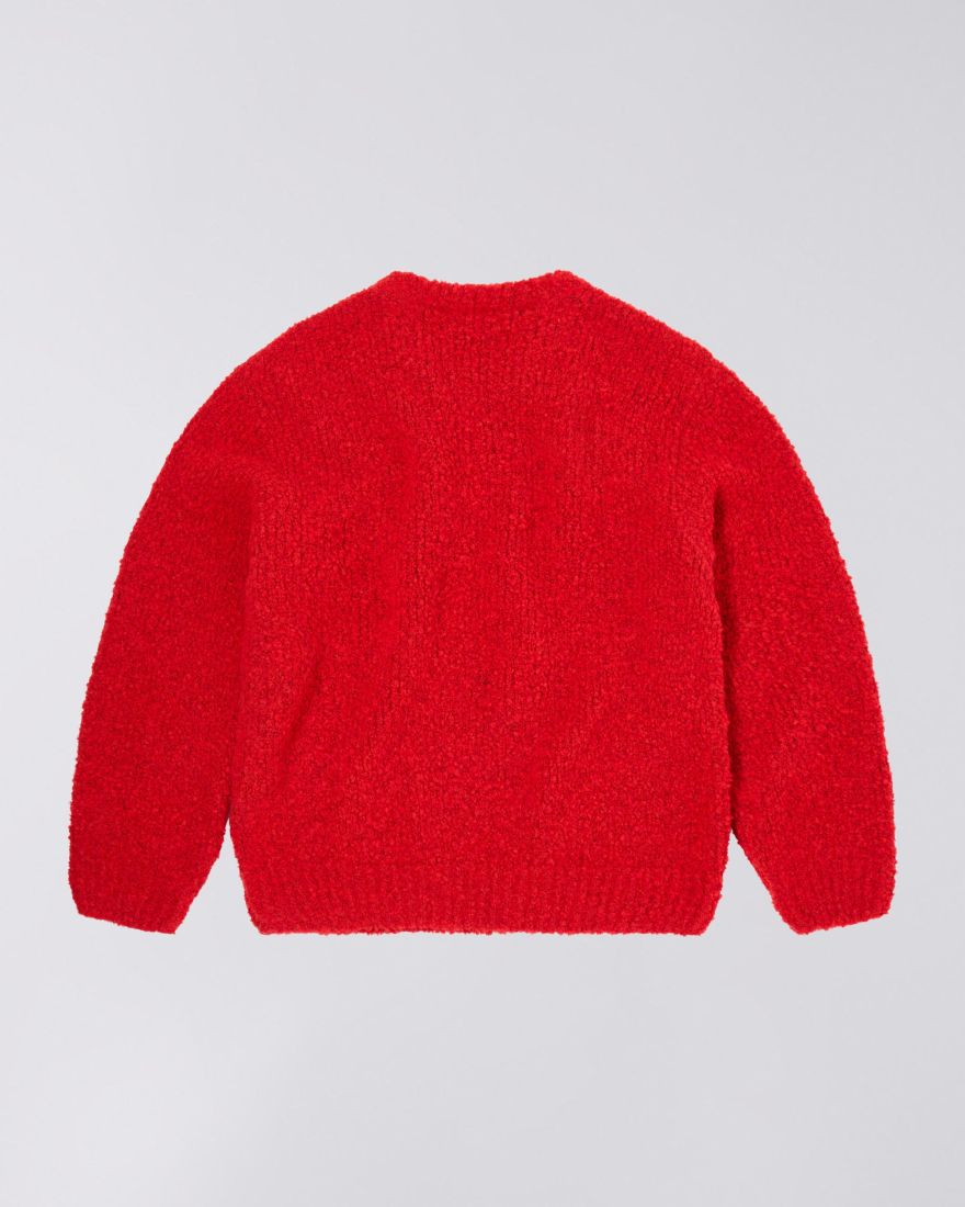 Dun Textured Sweater - Fiery Red