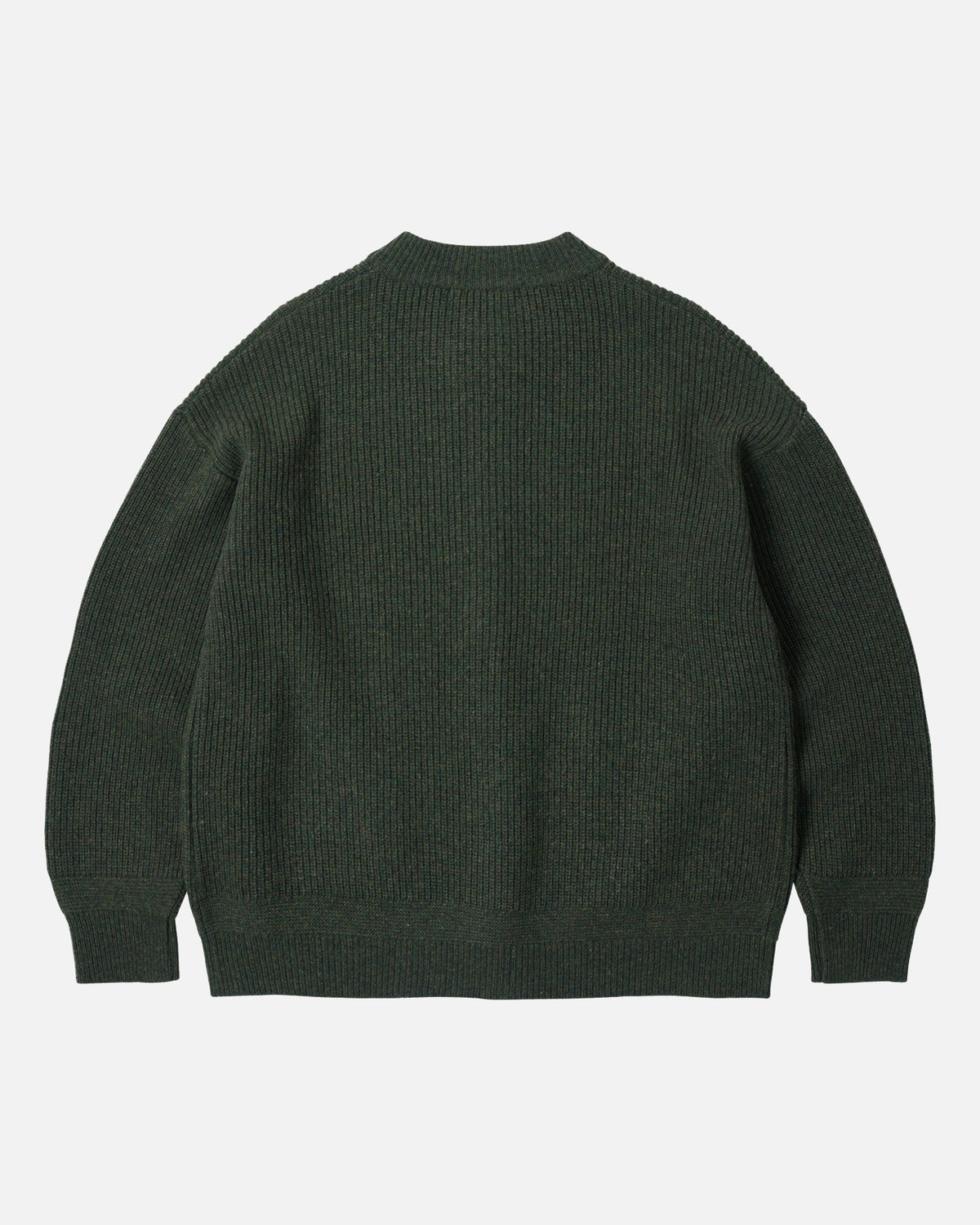 Wool Deck Zip Up Cardigan - Forest Green