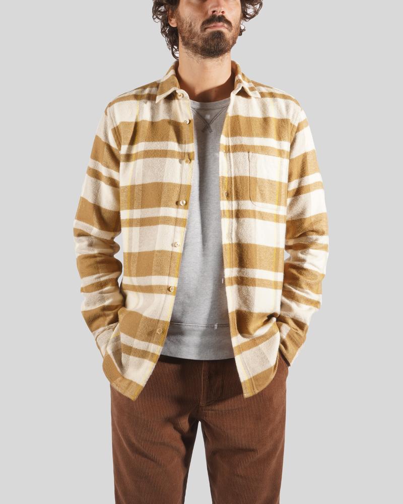 Bonefire Flannel Shirt - Camel & Mustard