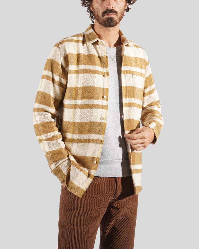Bonefire Flannel Shirt - Camel & Mustard
