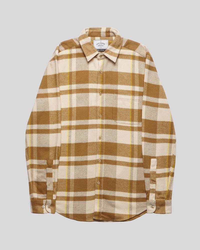 Bonefire Flannel Shirt - Camel & Mustard