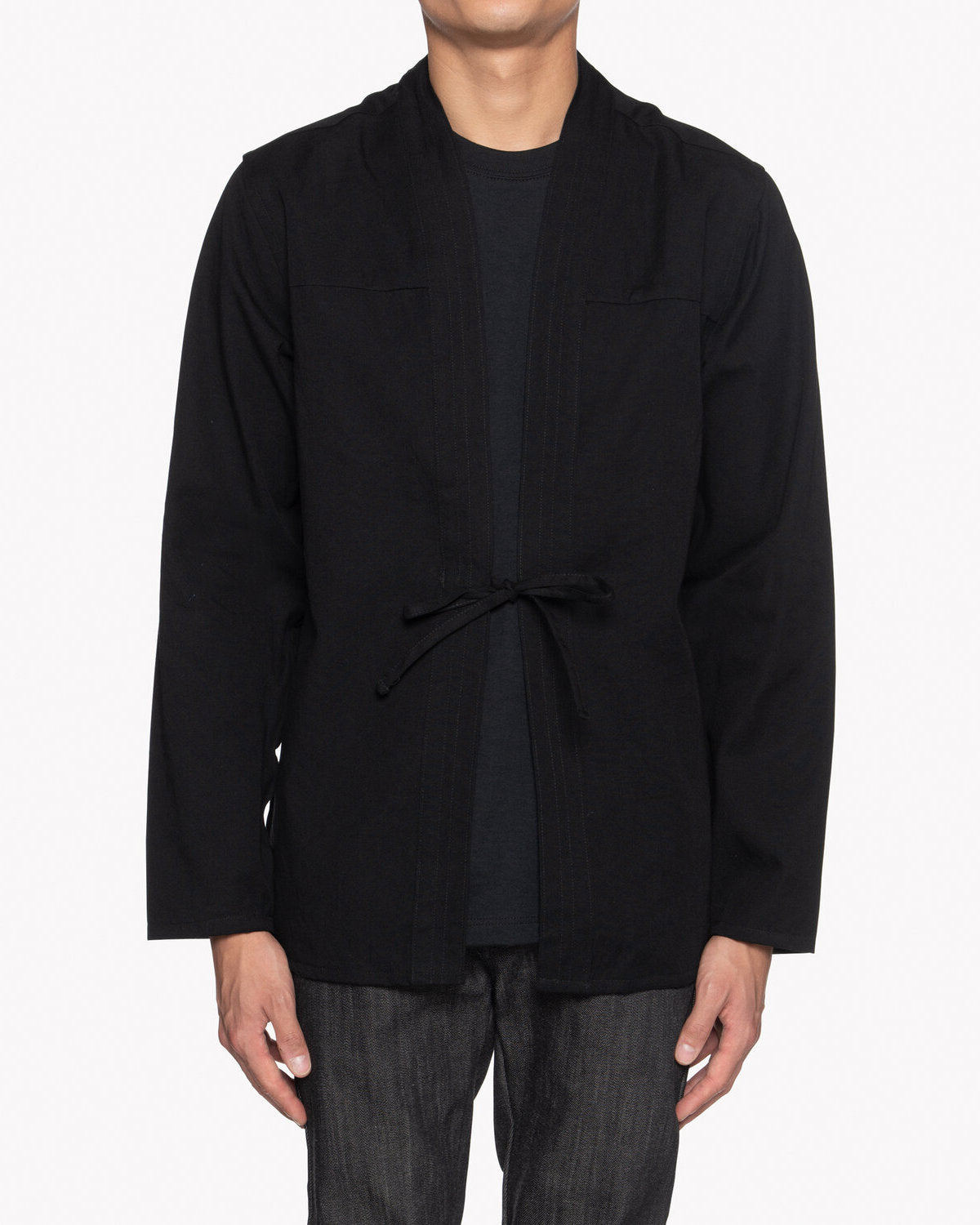 Kimono Shirt - Black Short Slub Denim