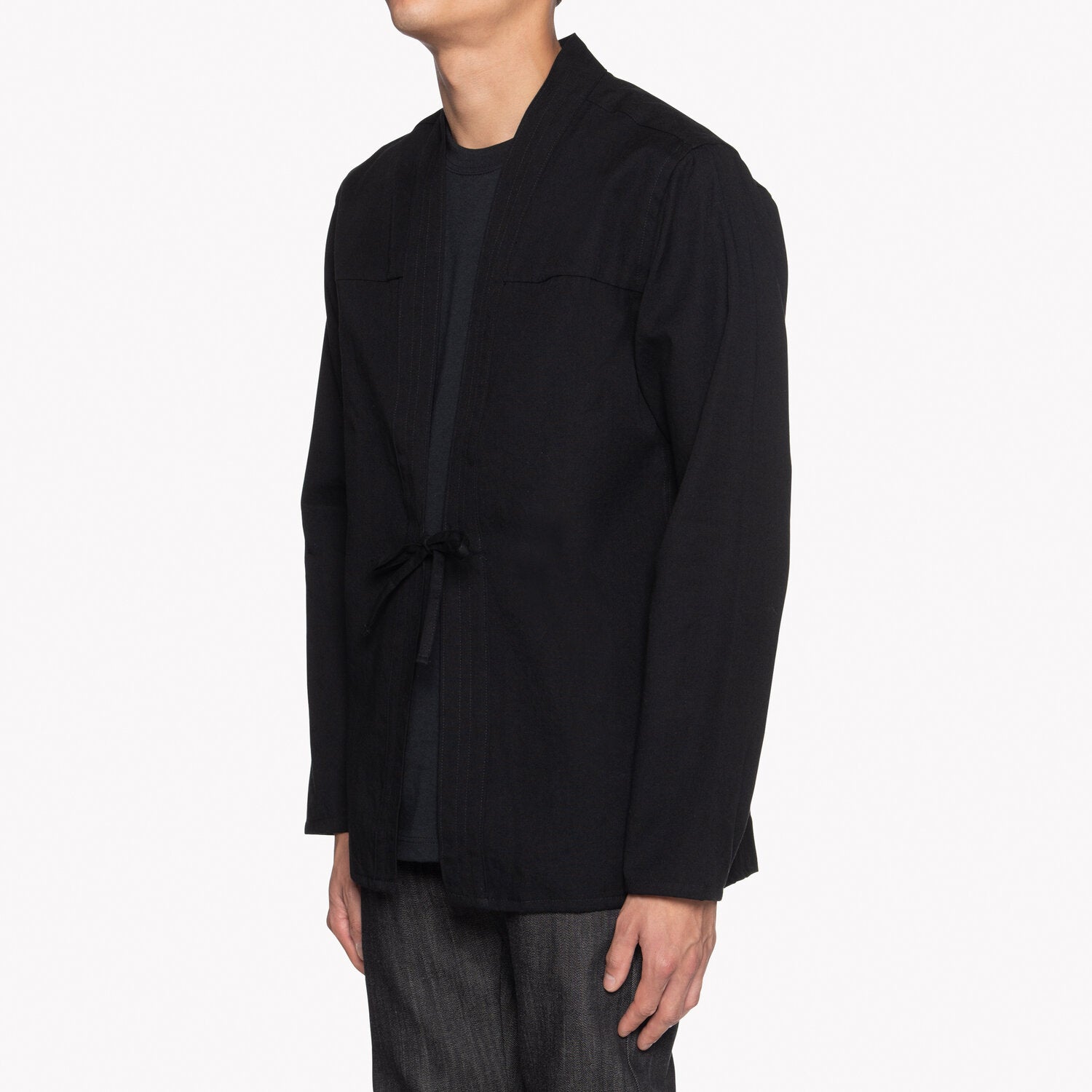 Kimono Shirt - Black Short Slub Denim