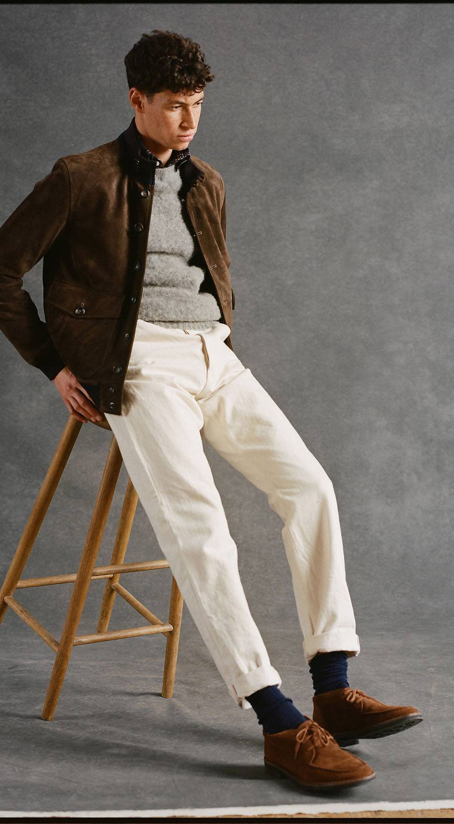 Selvedge Denim Five-Pocket Jeans - Slim Straight Leg -  Ecru