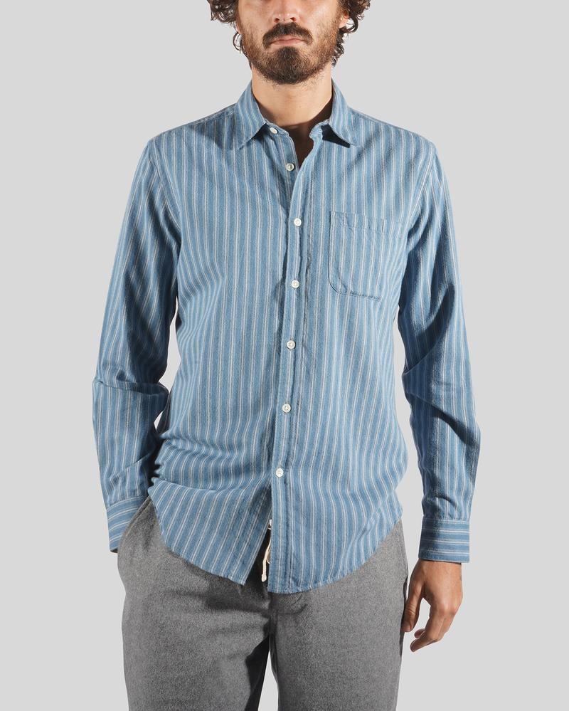 Flannel Stripe Shirt - Pastel Blue