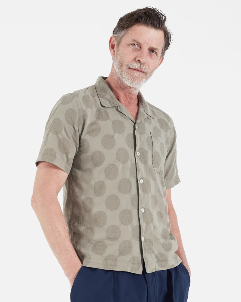 Road Shirt - Light Olive Dot Cotton