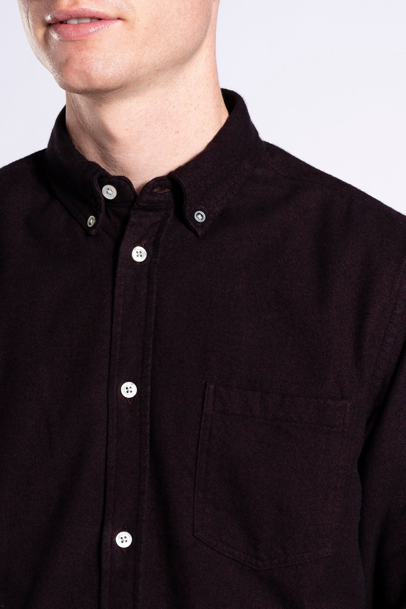 Anton Brushed Flannel - Burgundy