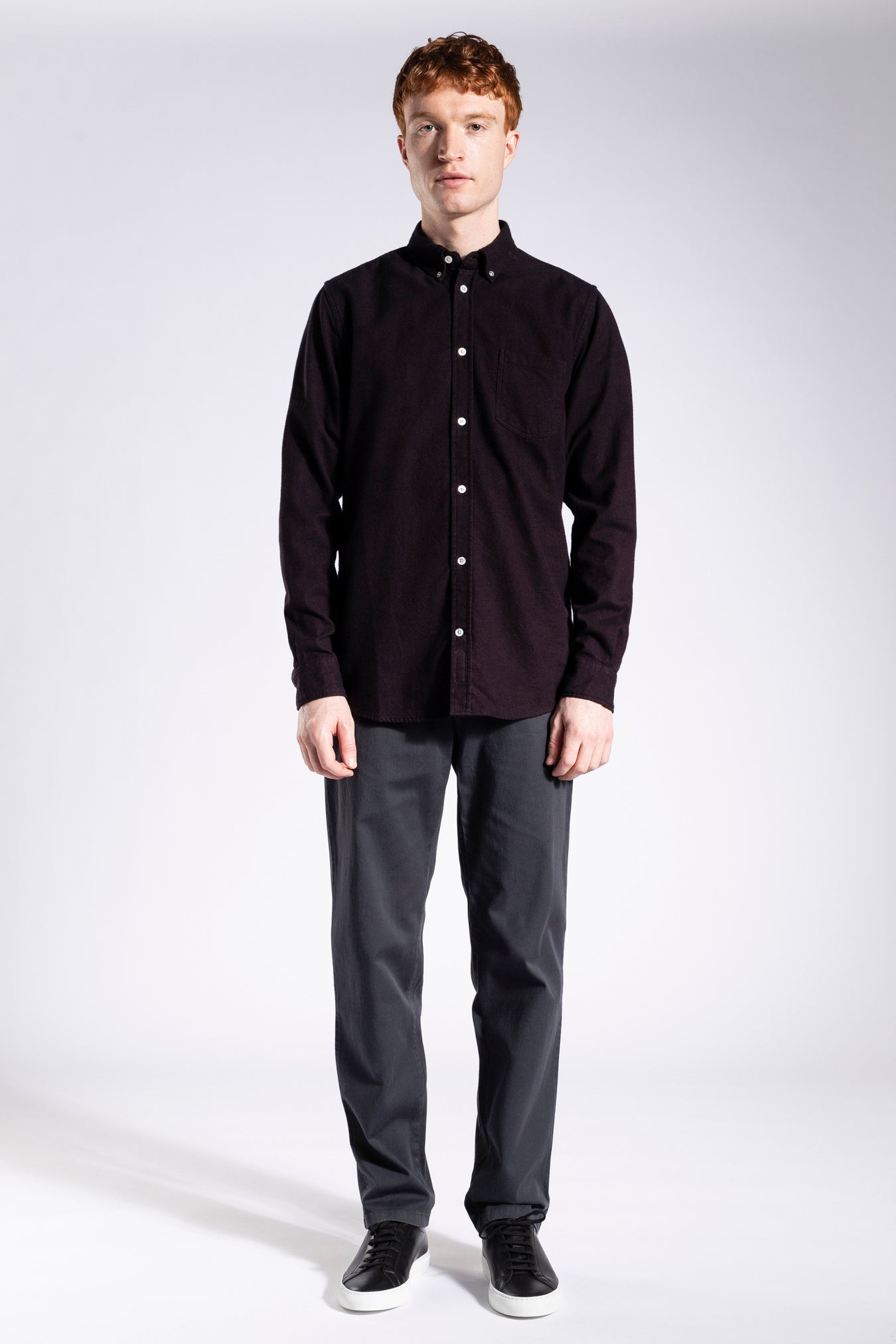 Anton Brushed Flannel - Burgundy