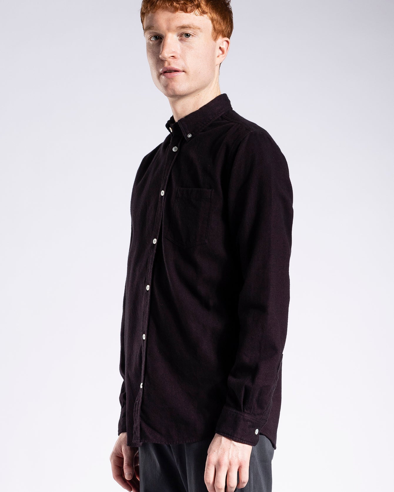 Anton Brushed Flannel - Burgundy