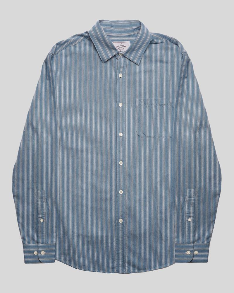 Flannel Stripe Shirt - Pastel Blue