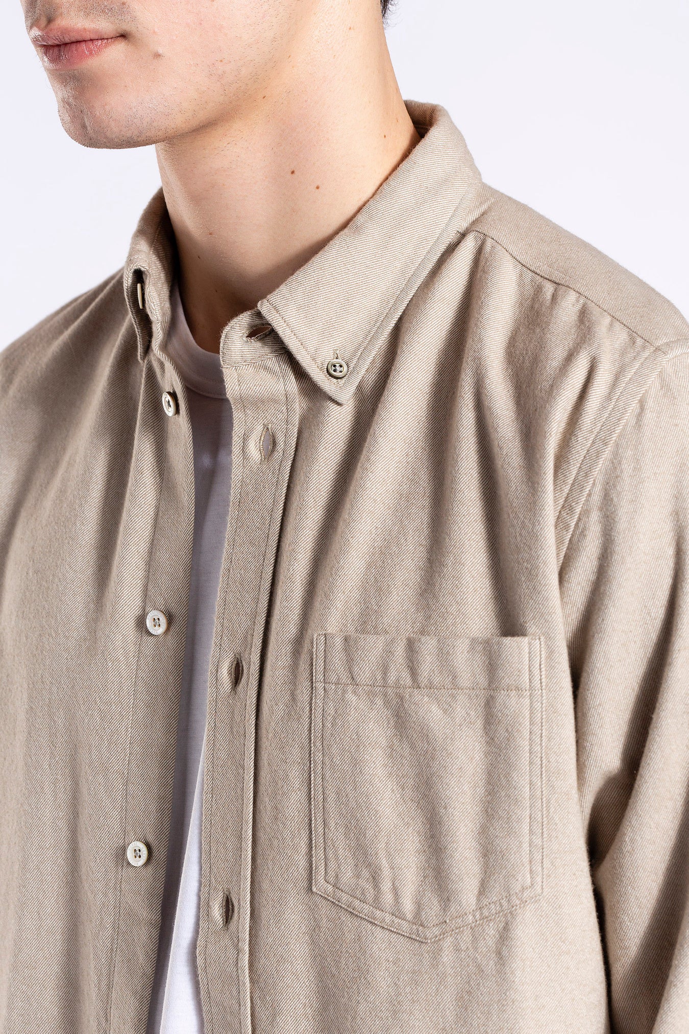 Anton Brushed Flannel - Utility Khaki