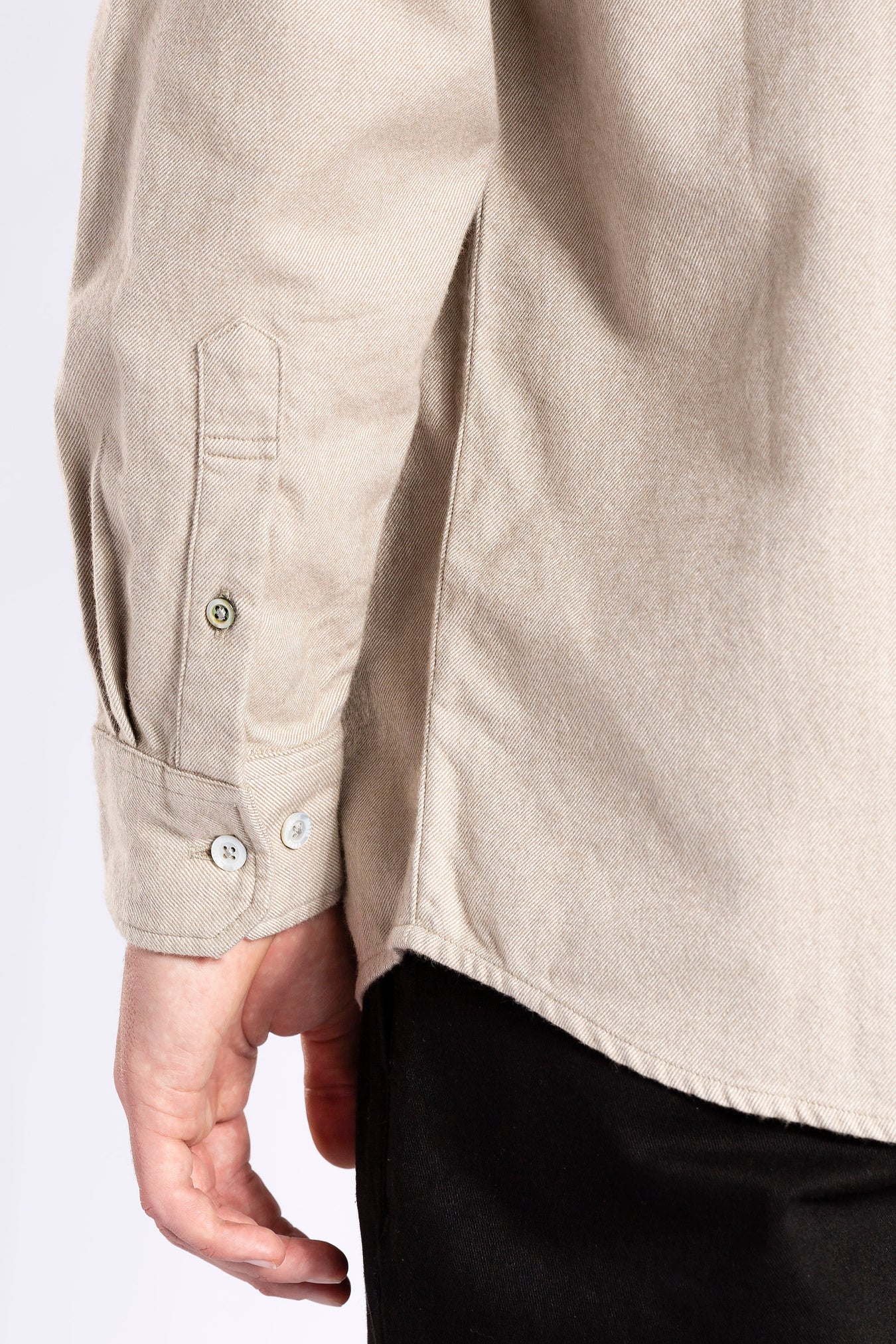Anton Brushed Flannel - Utility Khaki