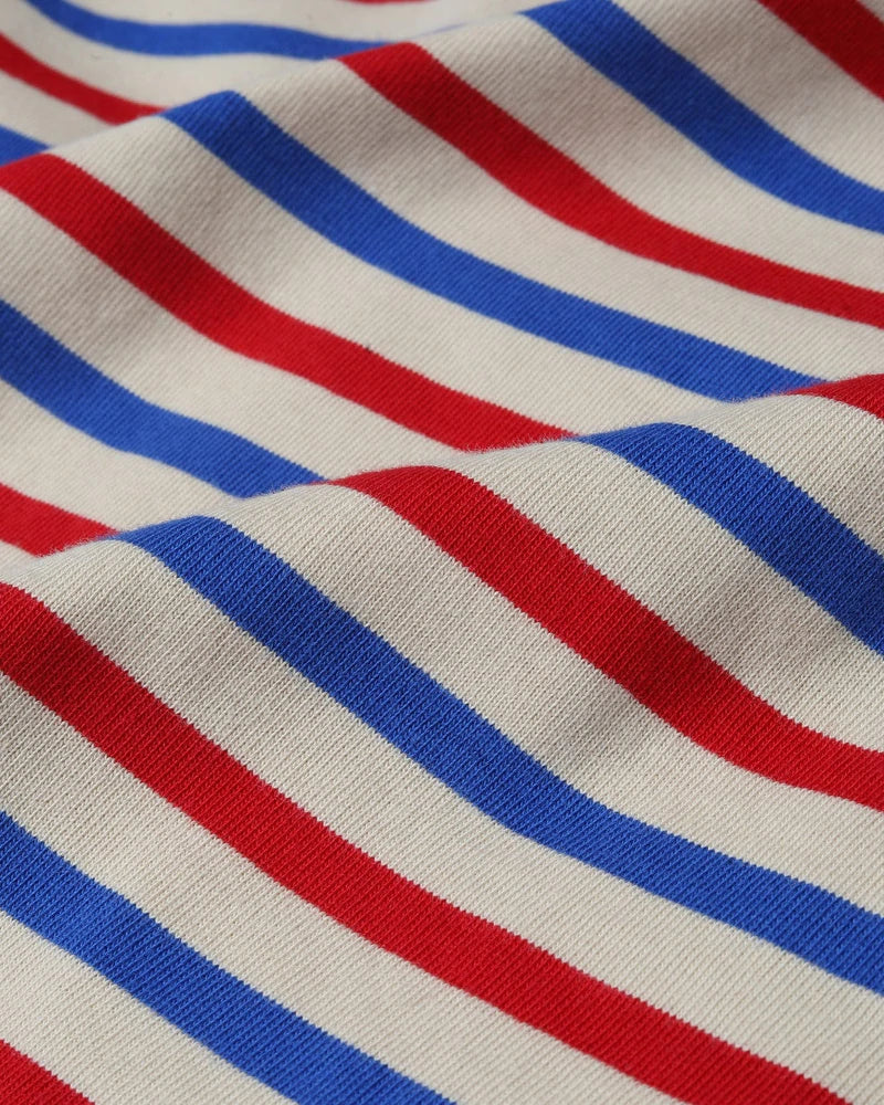 Blue Red Striped T-Shirt - Red