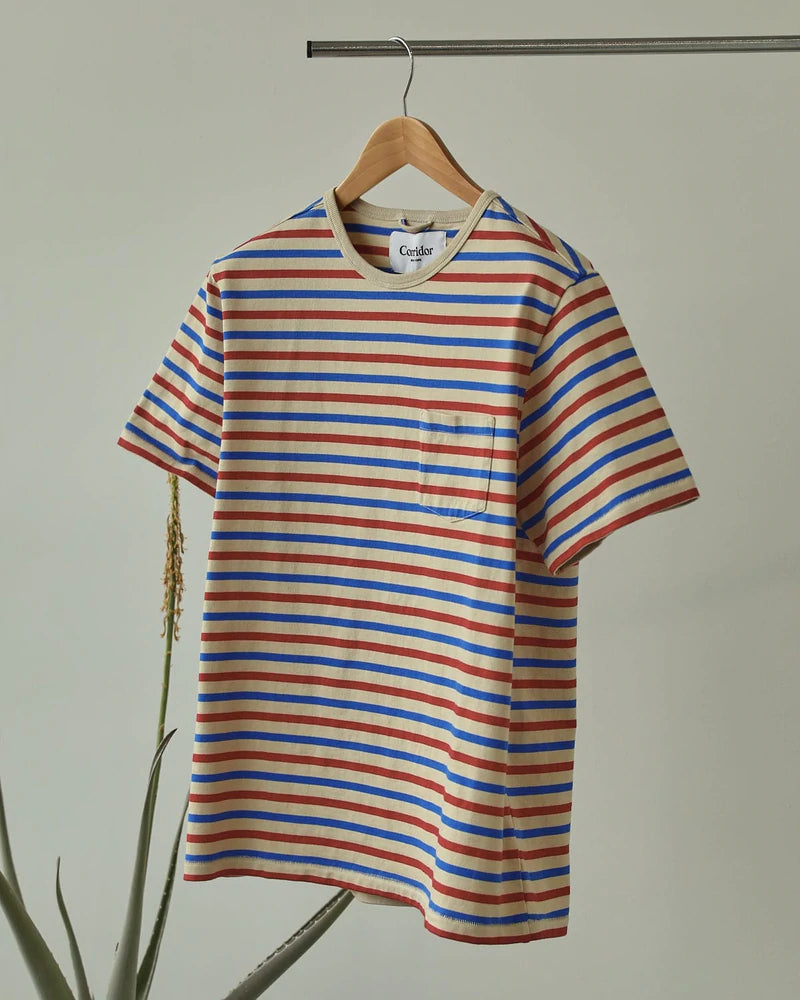 Blue Red Striped T-Shirt - Red