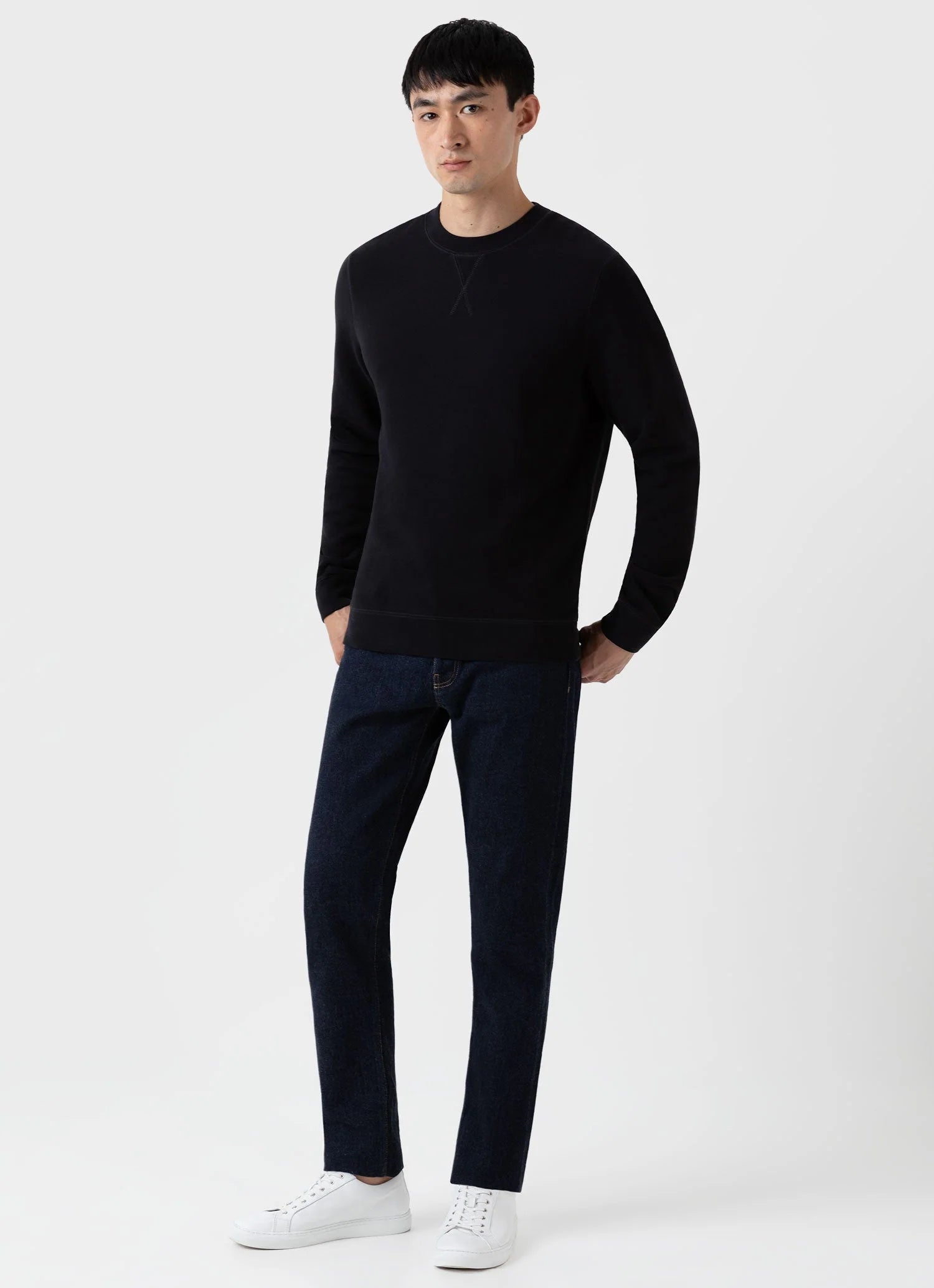 Cotton Loopback Sweatshirt - Black