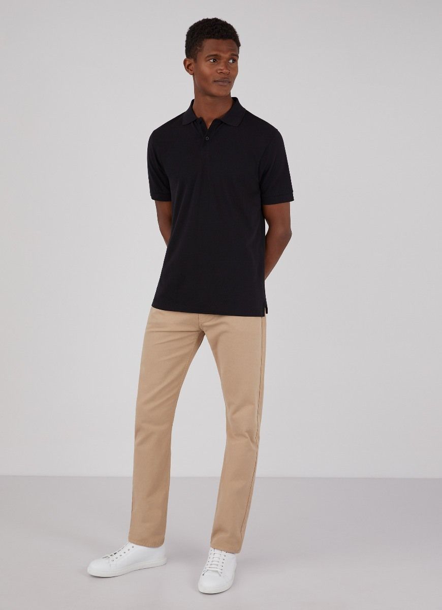 Cotton Piqué Polo Shirt - Black
