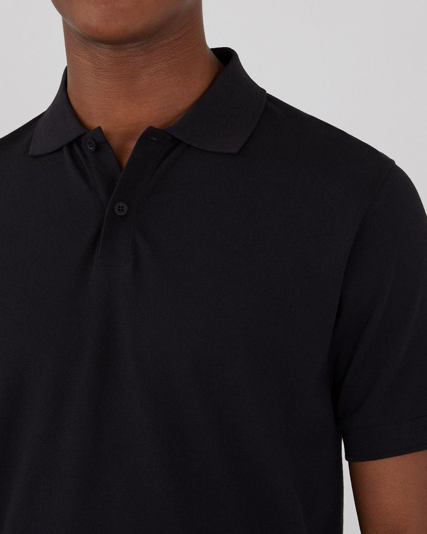Cotton Piqué Polo Shirt - Black