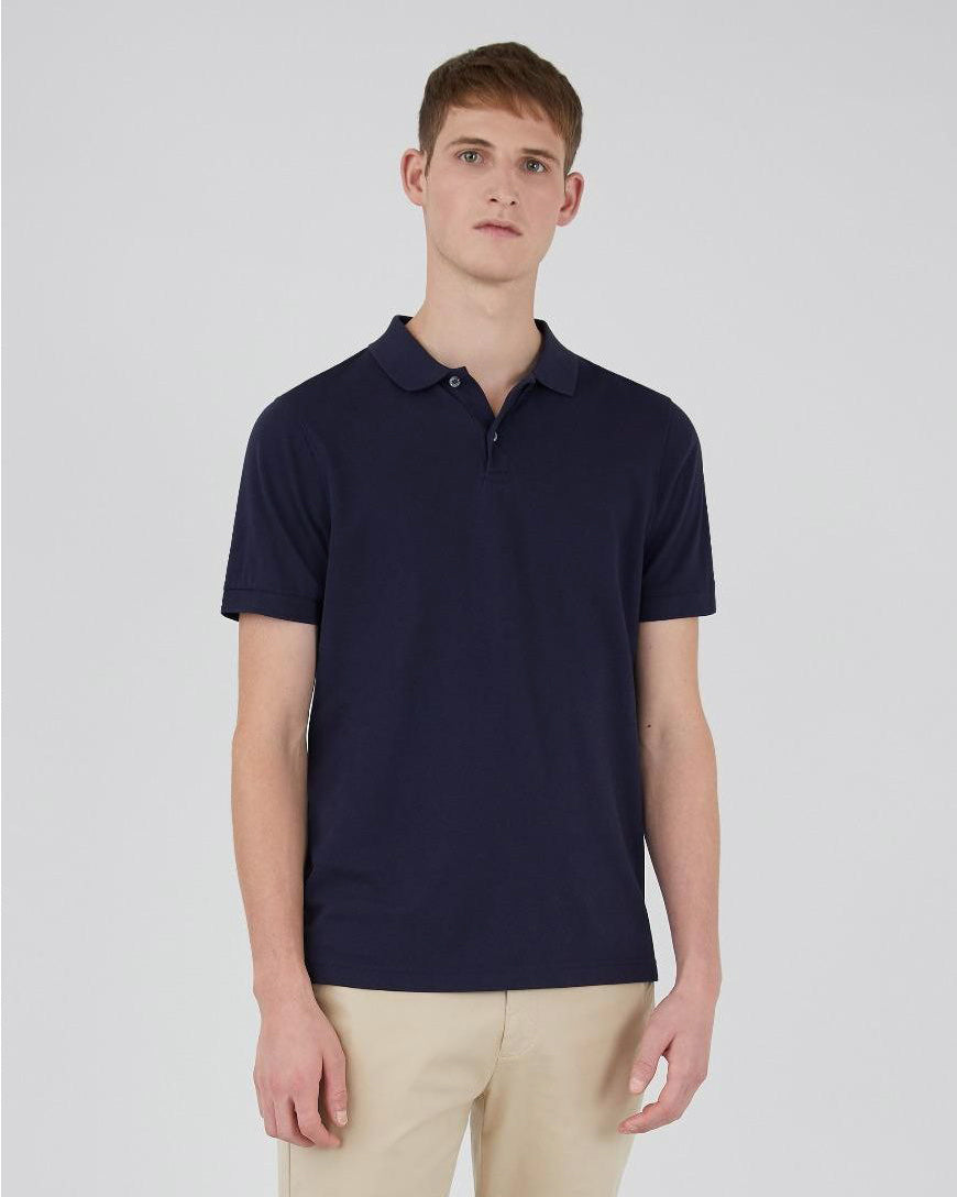 Cotton Pique Polo Shirt - Navy Ss22