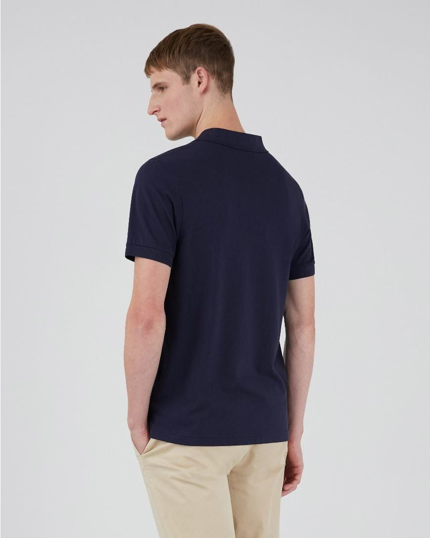 Cotton Pique Polo Shirt - Navy Ss22