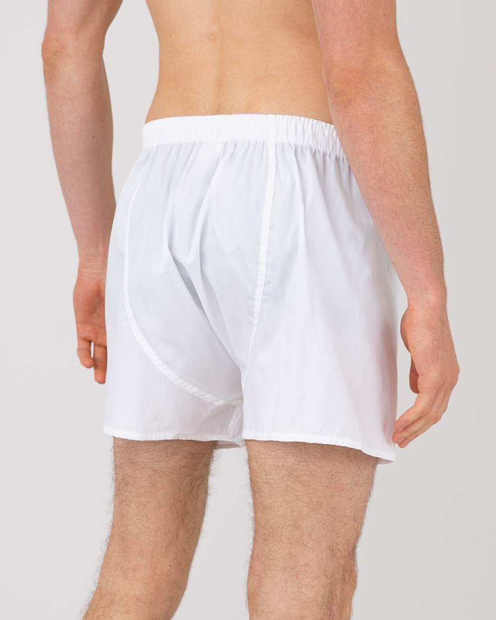 Cotton Poplin Boxer Shorts - White