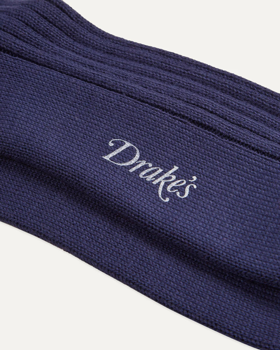 Navy and Pink Cotton Sports Socks