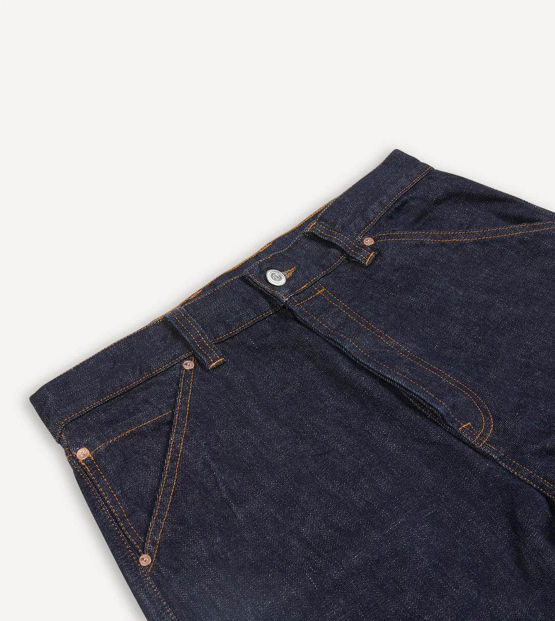 14.2oz Japanese Selvedge Denim Five-Pocket Jeans - Indigo Rinse