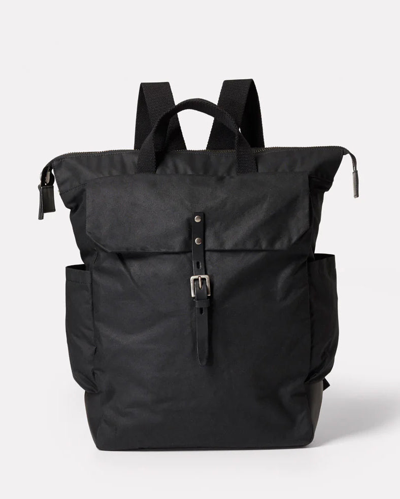 Fin Waxed Cotton Backpack - Black