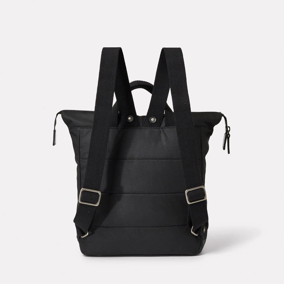 Frances Waxed Cotton Rucksack - Black