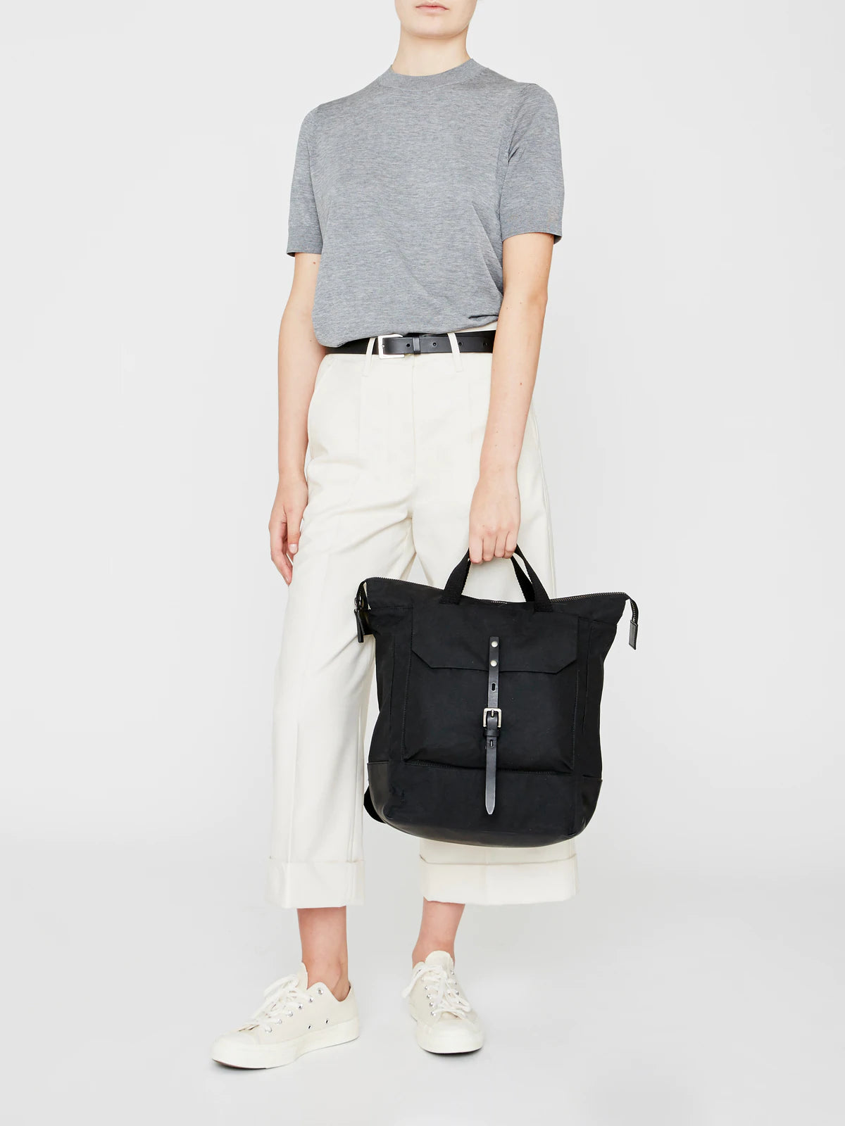 Frances Waxed Cotton Rucksack - Black
