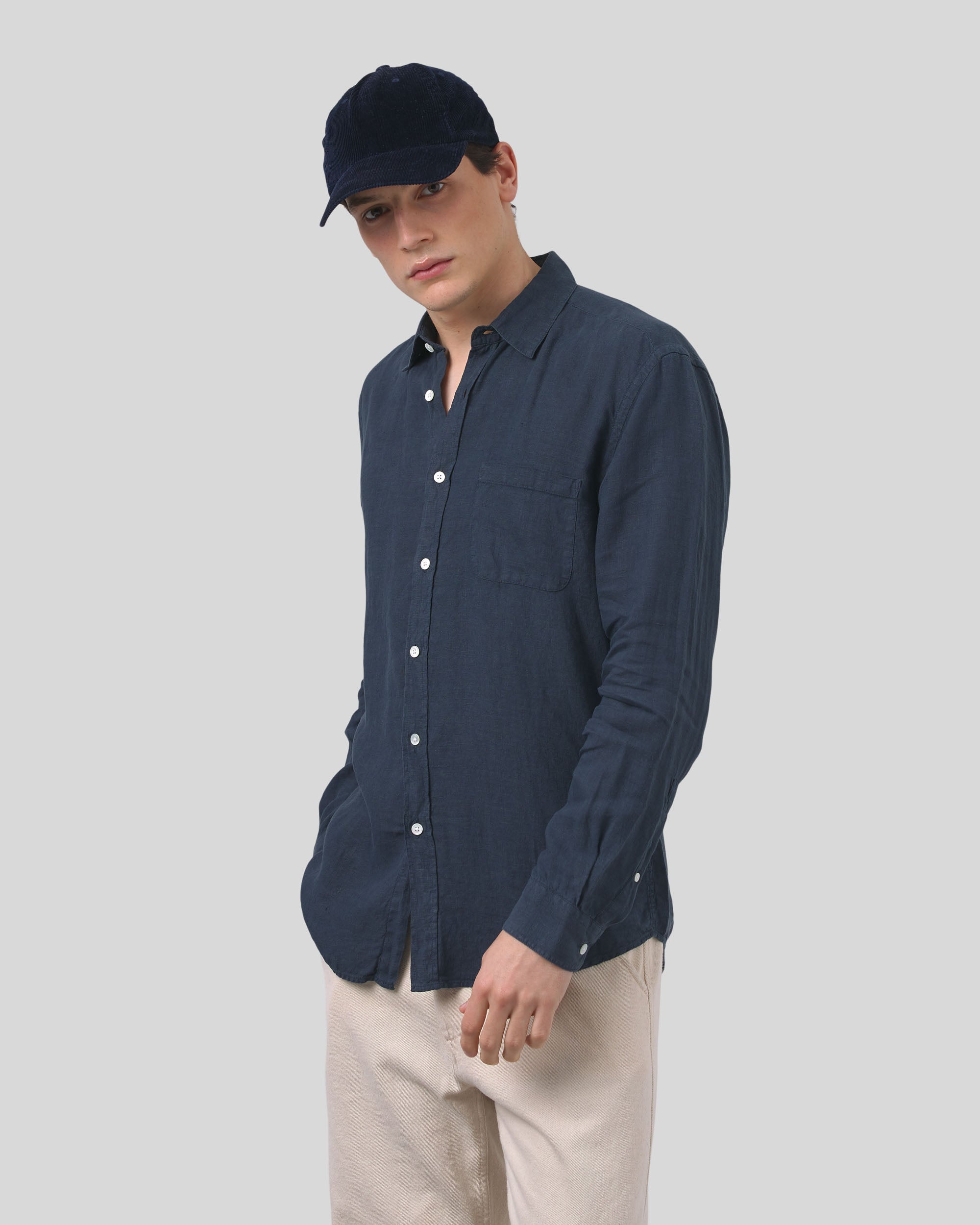 Linen Shirt - Navy