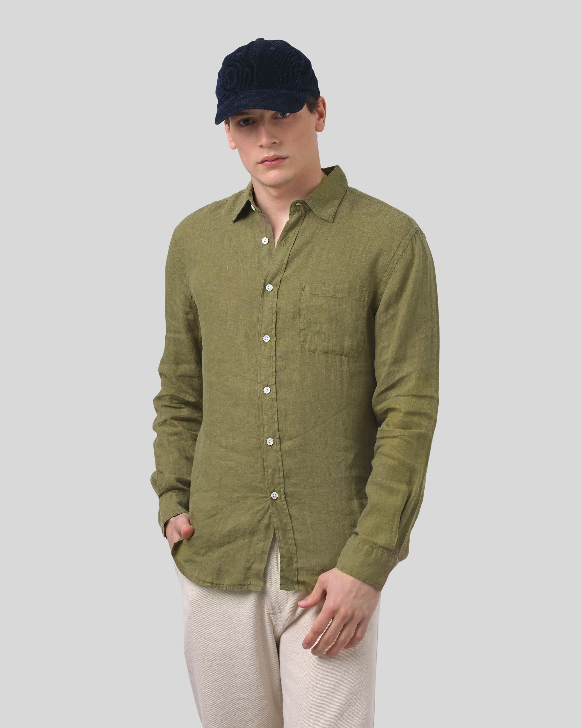 Linen Shirt - Olive