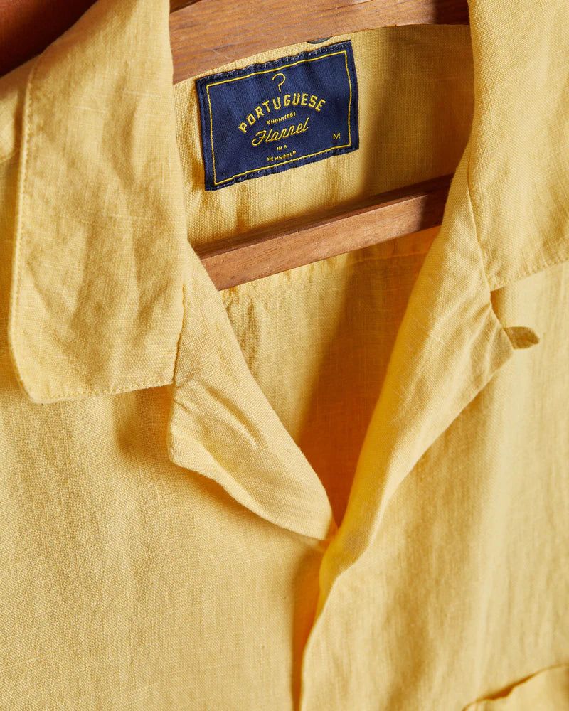 Linen Camp Collar - Yellow