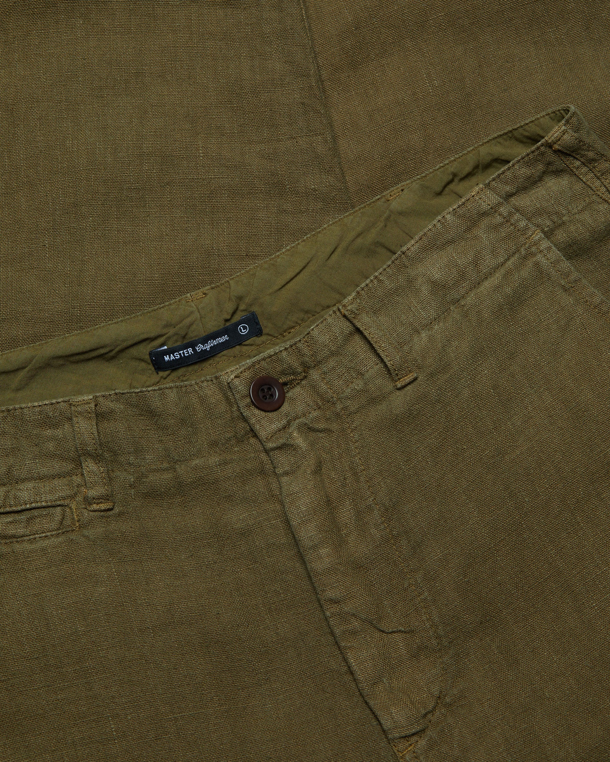 Linen Trousers - Olive