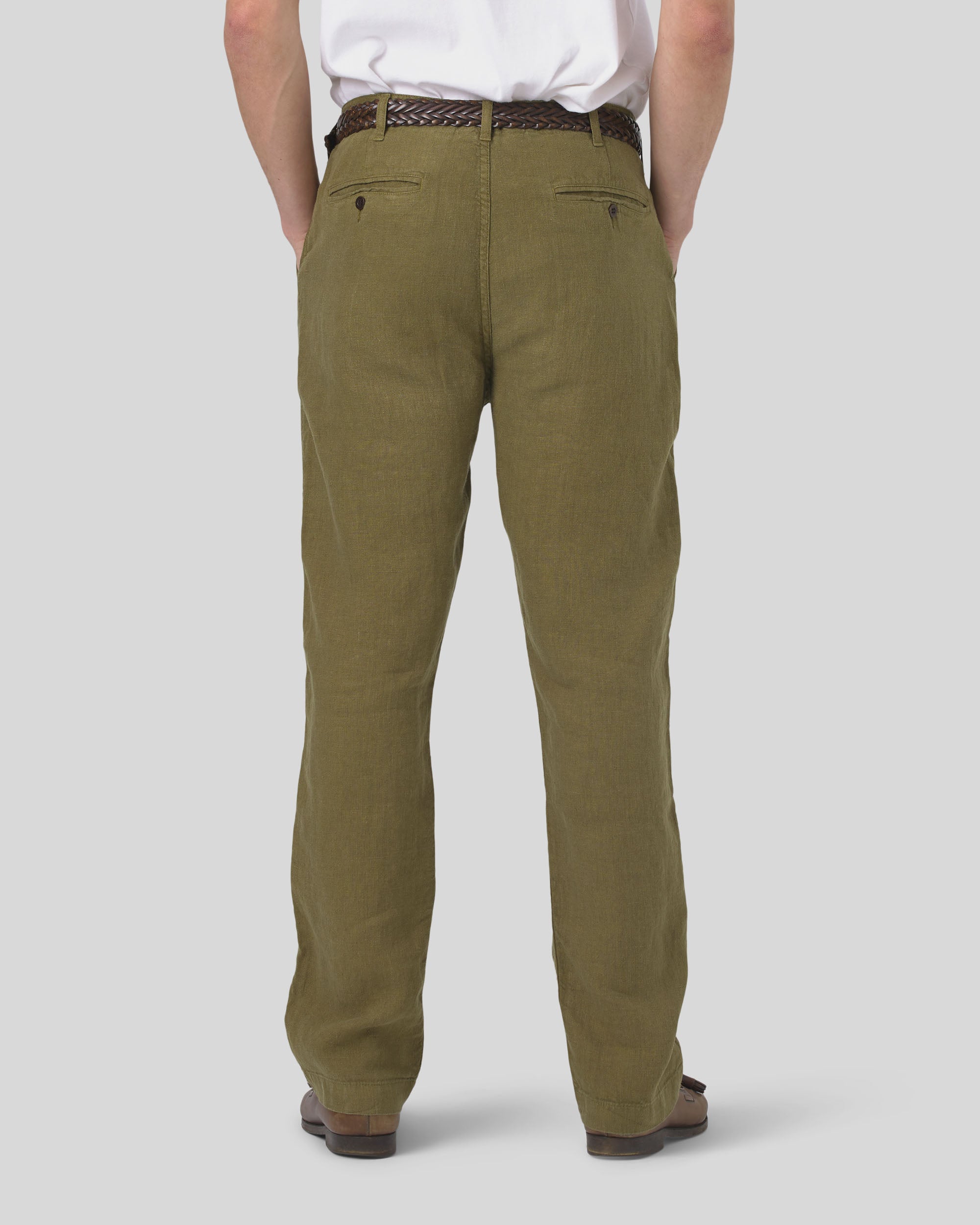 Linen Trousers - Olive