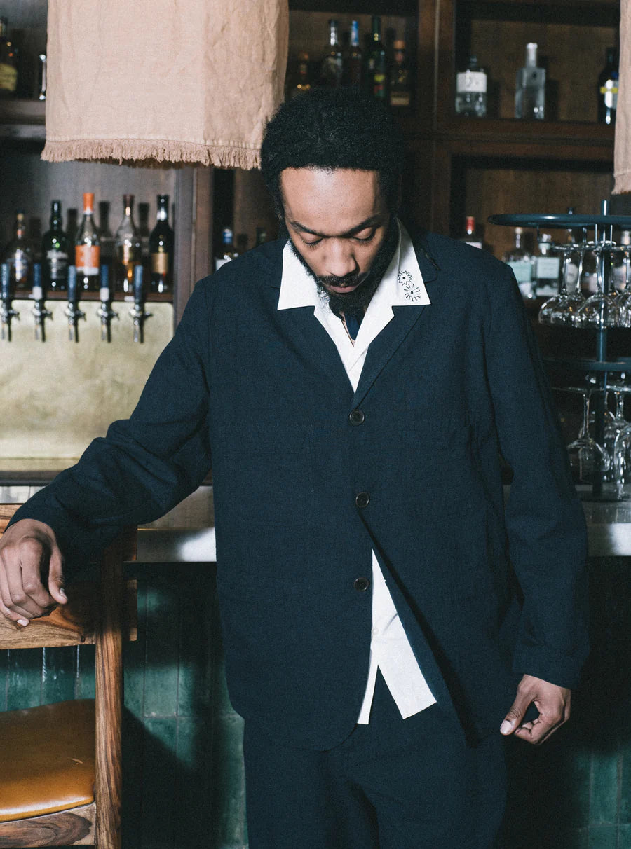 Five Pocket Jacket Cotton/Linen - Navy Lord