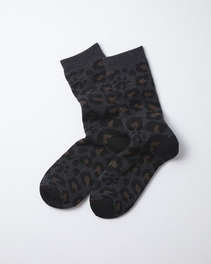 Pile Leopard Crew Socks