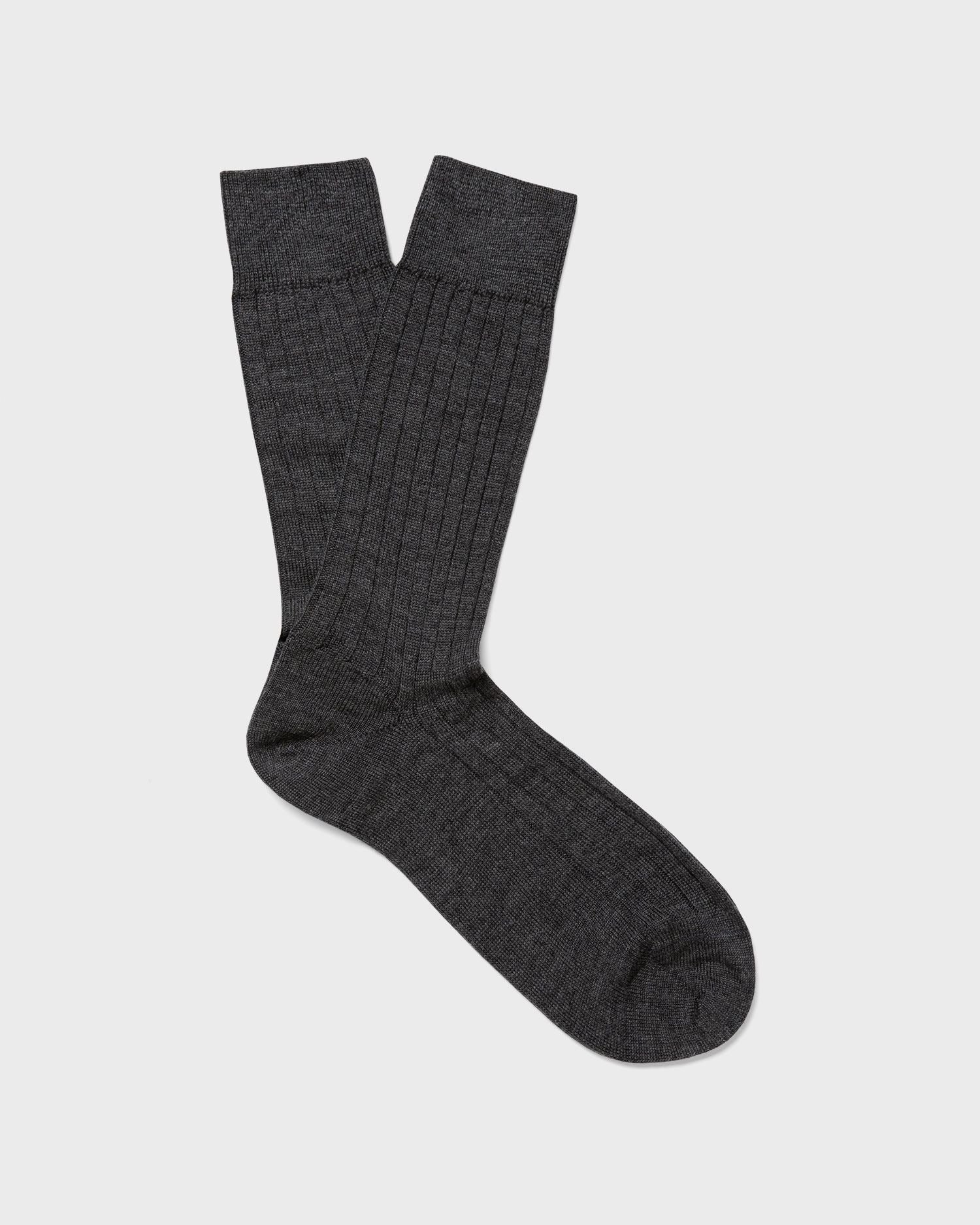 Rib Socks - Charcoal Melange