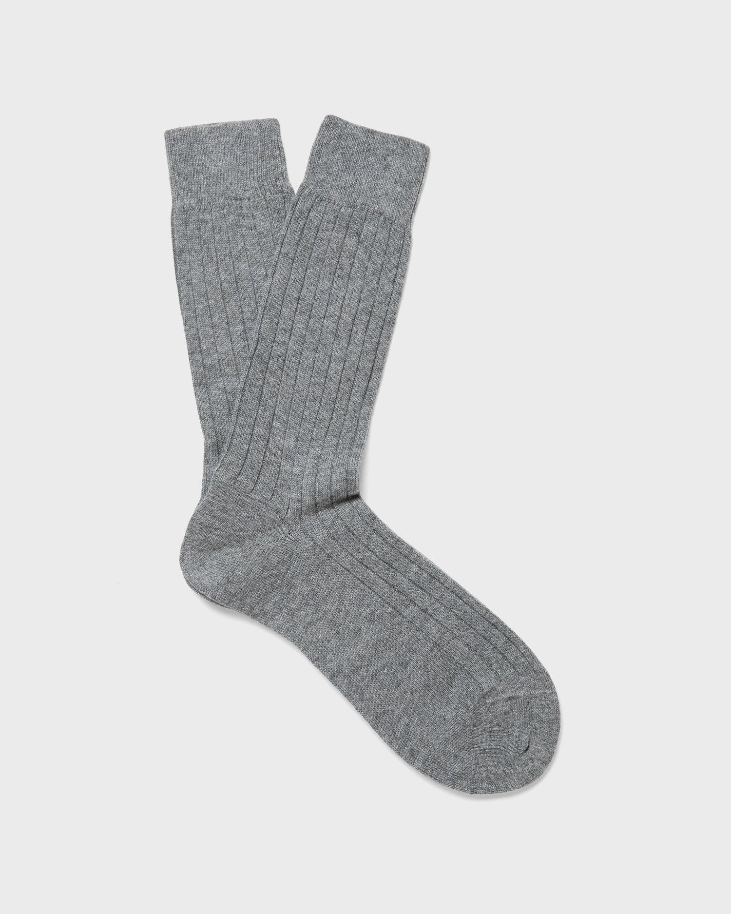 Rib Socks - Mid Grey Melange