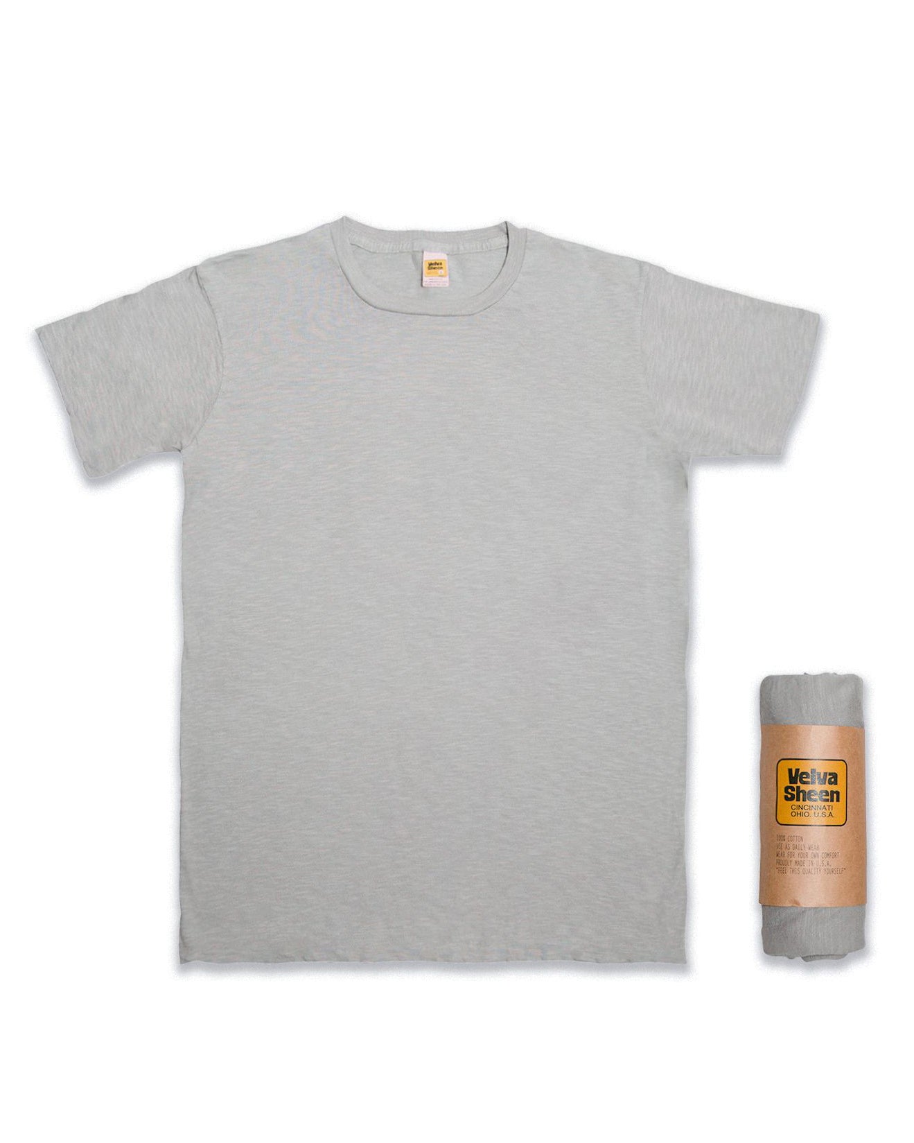 Rolled Regular Cotton SS T-Shirt - Grey