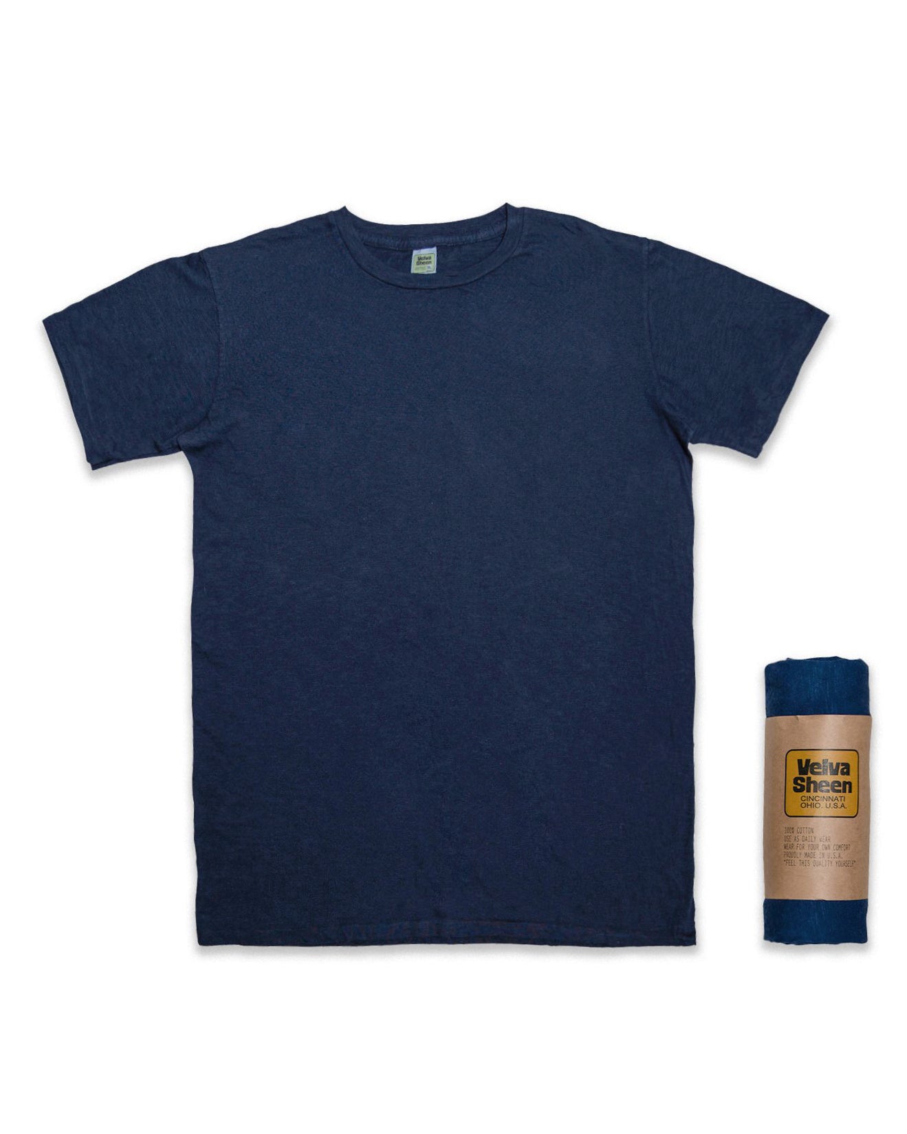 Rolled Regular Cotton SS T-Shirt - Navy