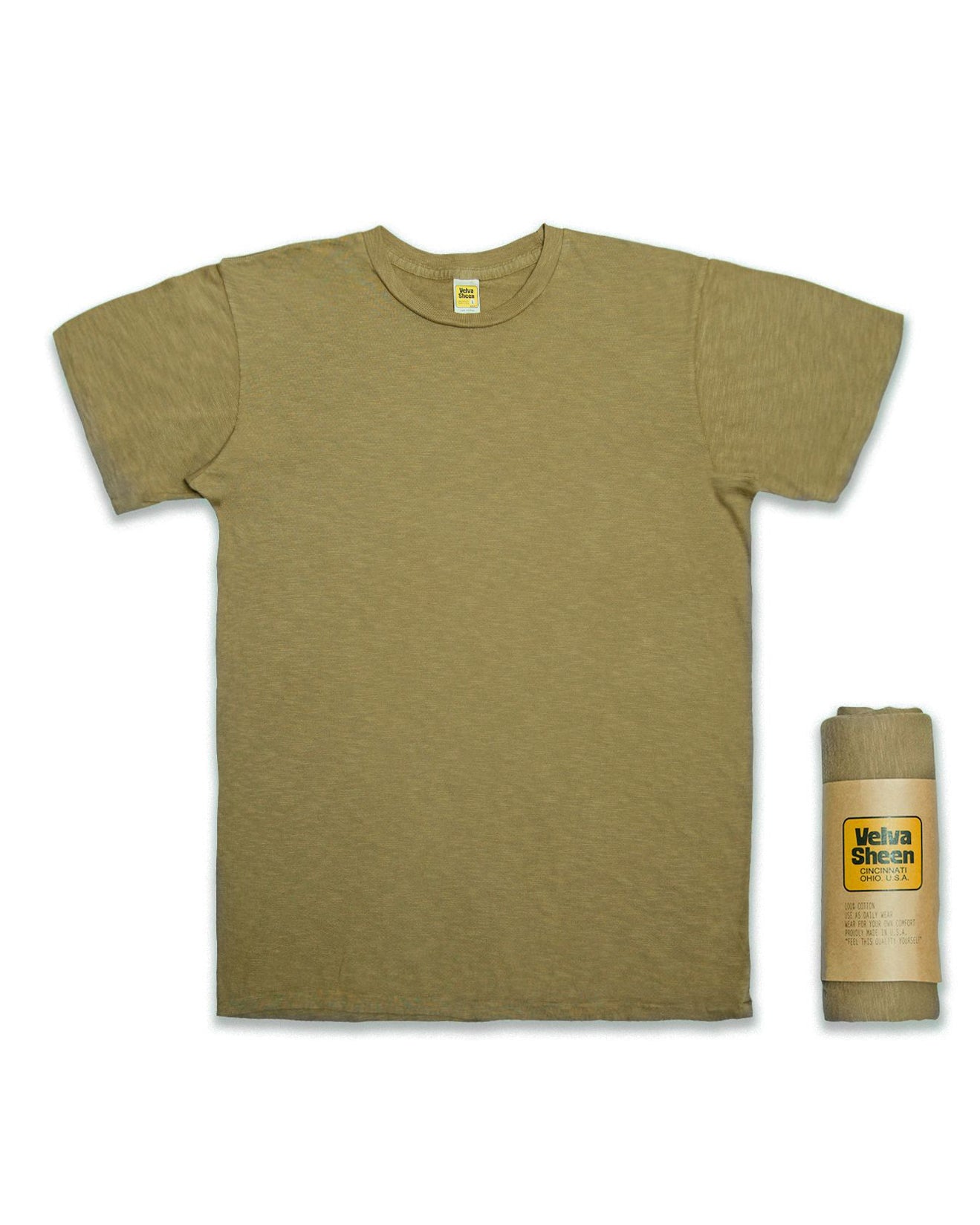 Rolled Regular Cotton SS T-Shirt - Olive