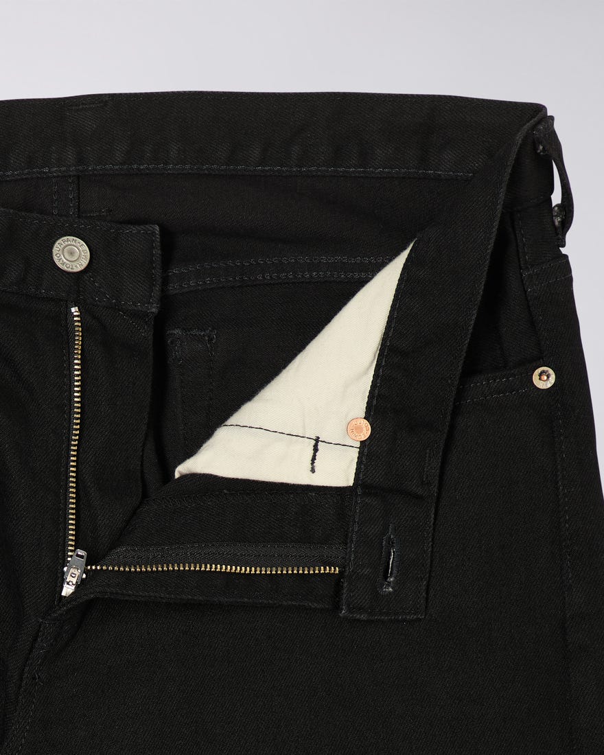 Slim Tapered Kaihara - Black x Black Stretch - Black Rinsed