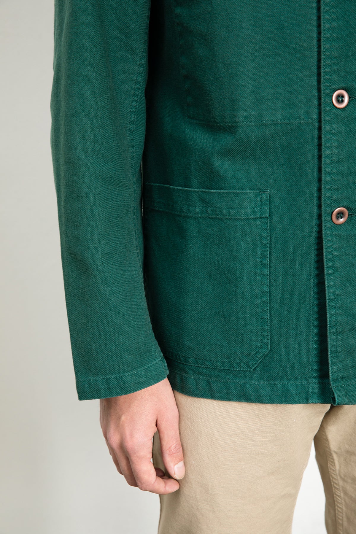 Workwear Jacket 5C in Twill Fabric - Bottle