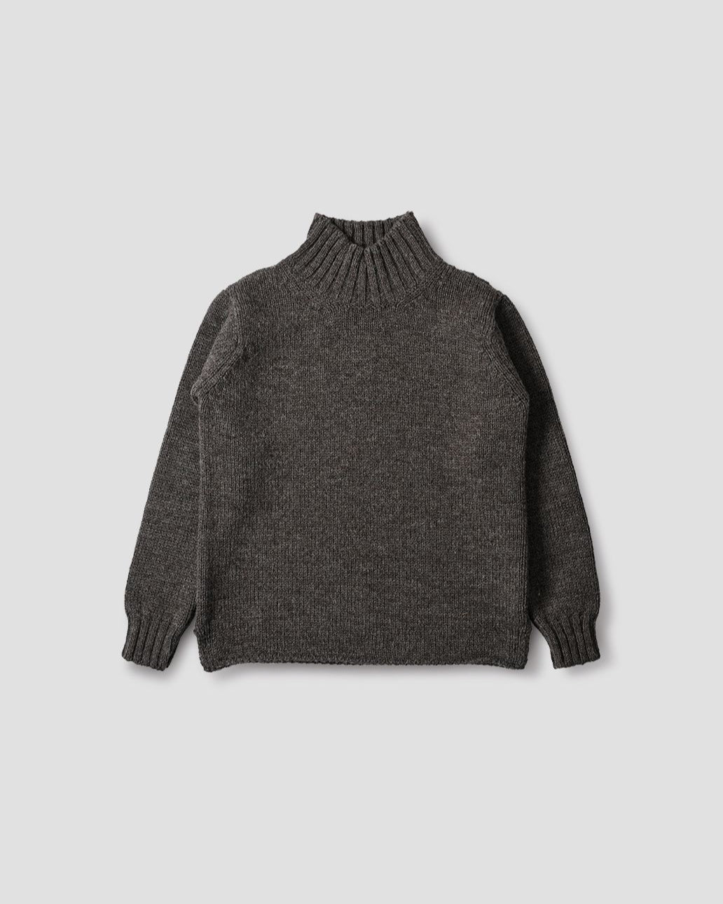 Wide Neck Sweater British Wool - Dark Natural